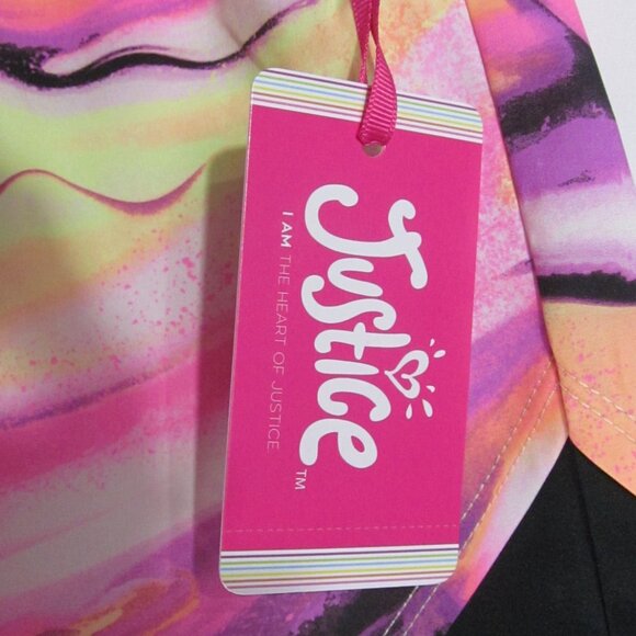 NWT Justice girls pink and yellow tye dye athletic shorts size XL (16/18) - Picture 2 of 3